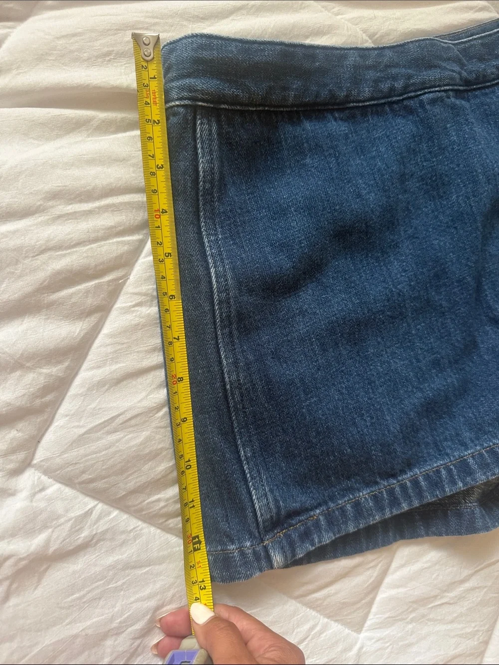 J. Crew Dark Blue Denim Skort with Wrap-Front and Button